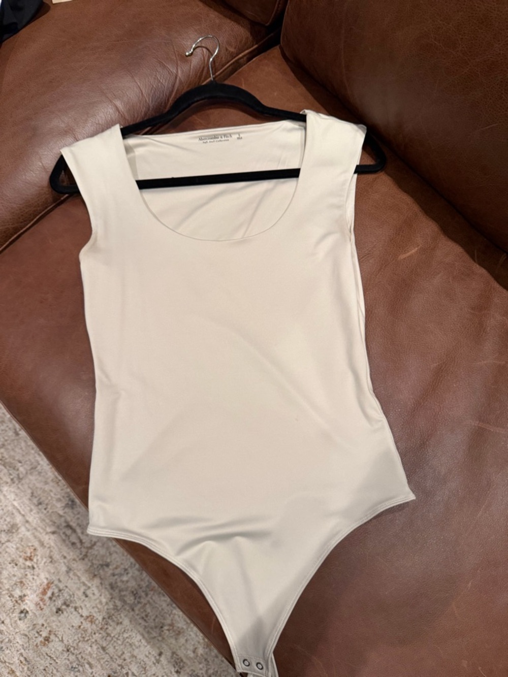 Abercrombie & Fitch Cream Scoop Neck Bodysuit
